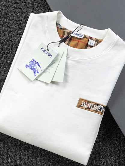 250218 New classic plaid patchwork T-shirts